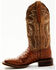 Image #3 - Dan Post Women's Exotic Full-Quill Ostrich Western Boots - Broad Square Toe, Brown, hi-res