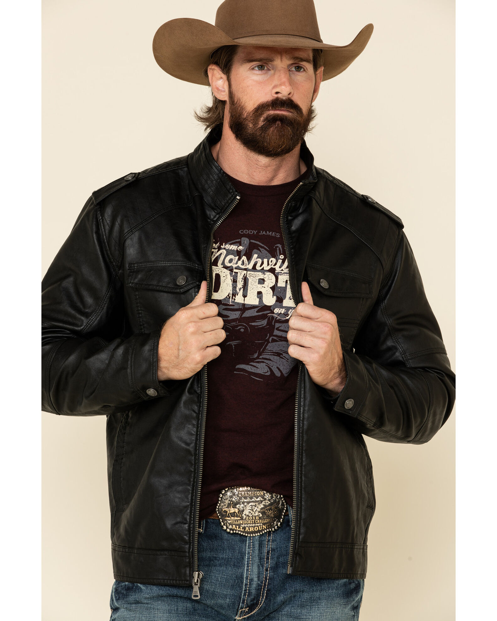 Cody james leather jacket top