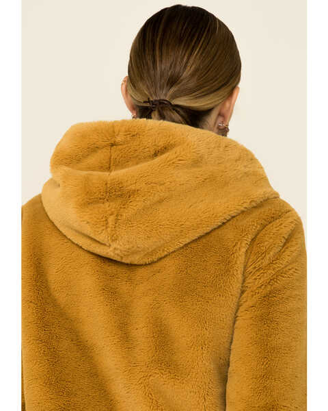 Image #5 - 26 International Women's Faux Fur Hooded Jacket , Mustard, hi-res