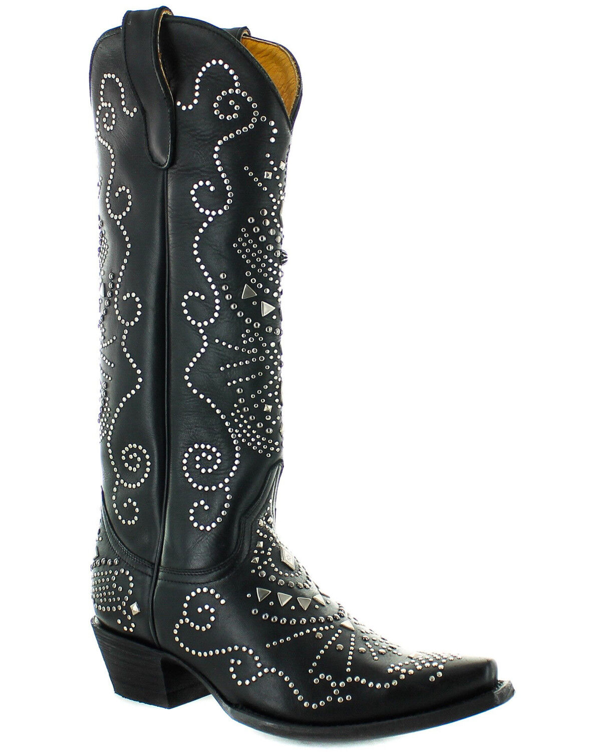 black snip toe cowboy boots womens