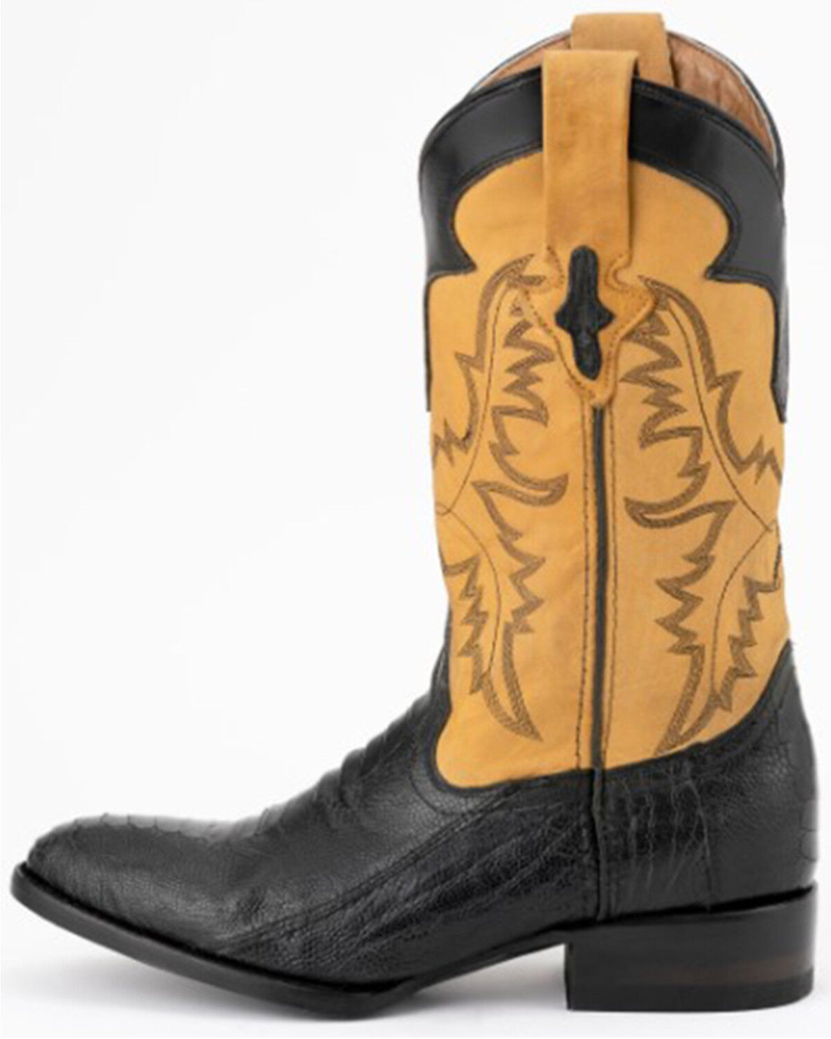 Image #3 - Ferrini Men's Nash Exotic Ostrich Leg Western Boots - Round Toe, Black, hi-res