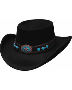 Bullhide Lucky 4 U Gambler Hat, Black, hi-res