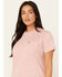 Image #2 - Ariat Women's Rebar Cotton Strong Short Sleeve Work Tee, Dark Pink, hi-res