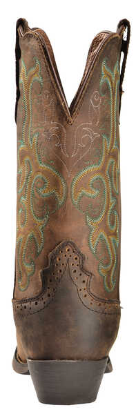 Image #7 - Justin Women's Stampede Durant Western Boots - Square Toe, Sorrel, hi-res