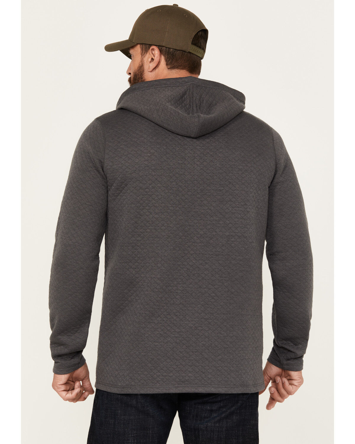 Image #4 - Brothers and Sons Men's Quilted Button-Down Hooded Pullover, Charcoal, hi-res
