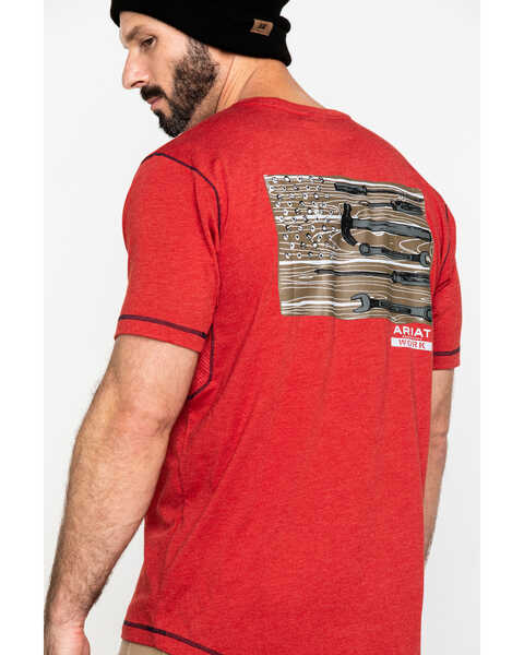 Image #5 - Ariat Men's Rebar Workman Technician Graphic Work T-Shirt , Red, hi-res