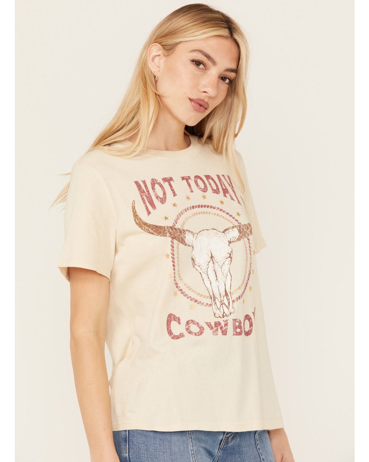 Idyllwind Women's Not Today Cowboy Boyfriend Fit Short Sleeve Graphic Tee, Nude, hi-res