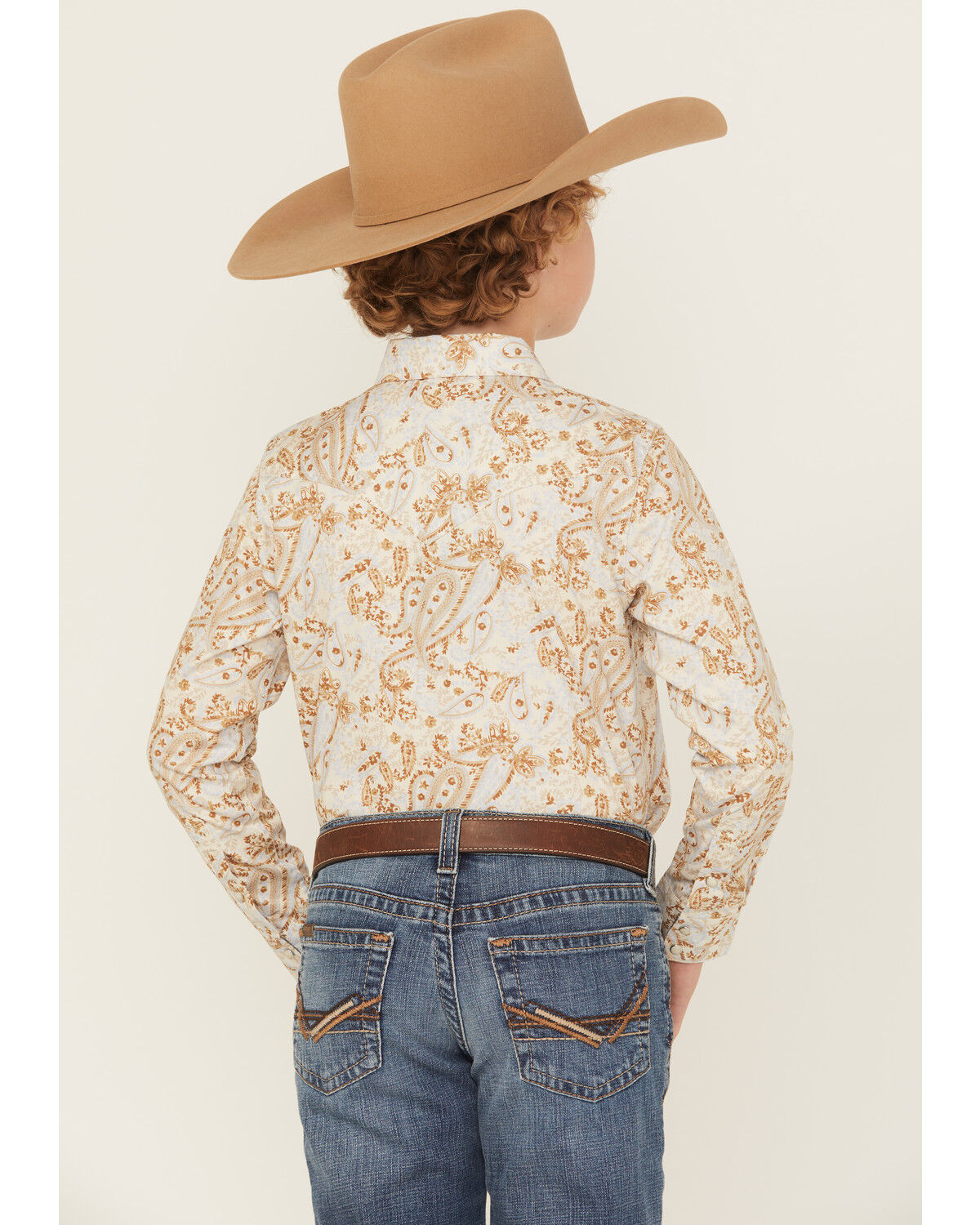 Image #4 - Cody James Boys' Porter Floral Long Sleeve Snap Western Shirt, Cream, hi-res