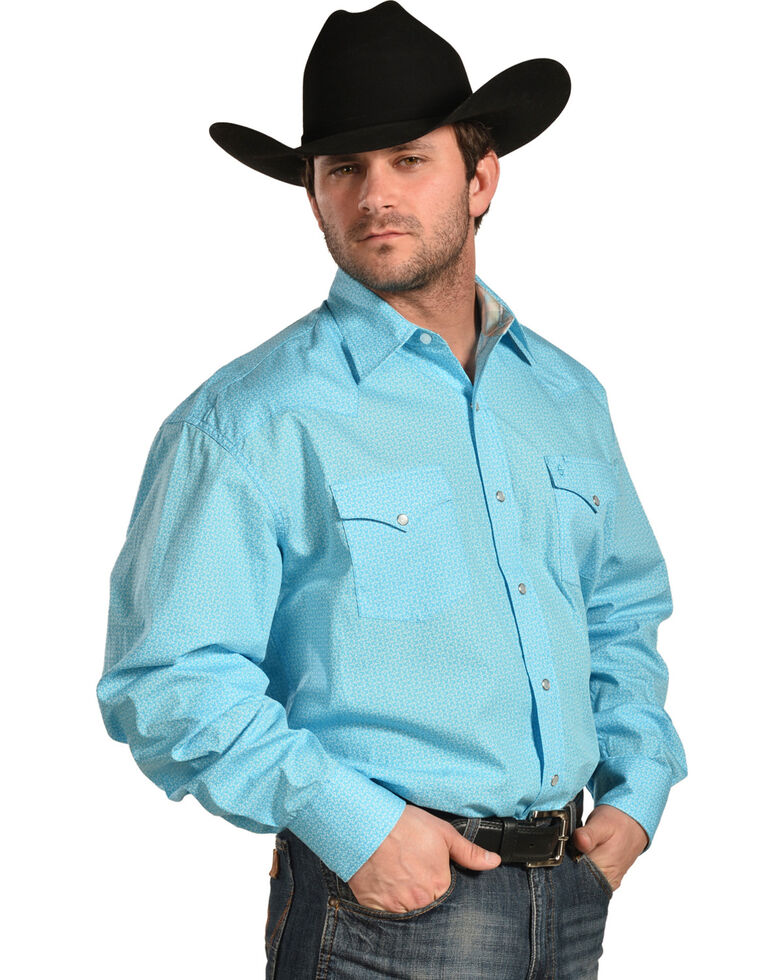 Stetson Men's This And That Print Shirt , Blue, hi-res