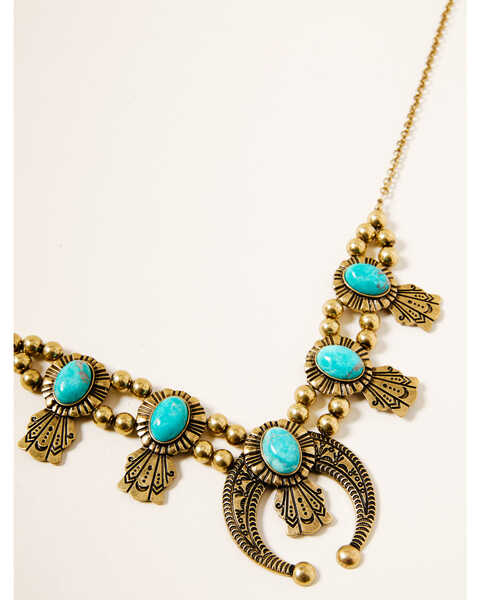 Image #1 - Shyanne Women's Winslow Squash Blossom Necklace, Gold, hi-res