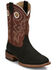 Image #1 - Justin Men's Big News Western Boots - Broad Square Toe, Black, hi-res