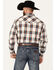 Image #4 - Roper Men's Amarillo Plaid Print Long Sleeve Pearl Snap Western Shirt, Dark Red, hi-res