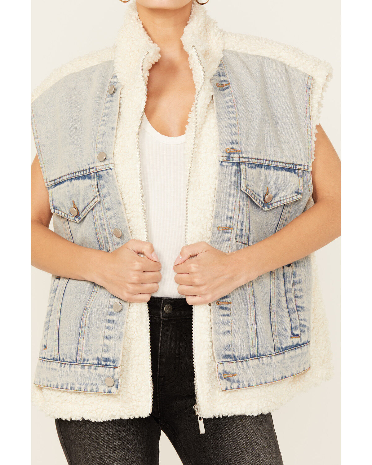 Image #3 - BLANKNYC Women's Snowbank Vest, Light Wash, hi-res