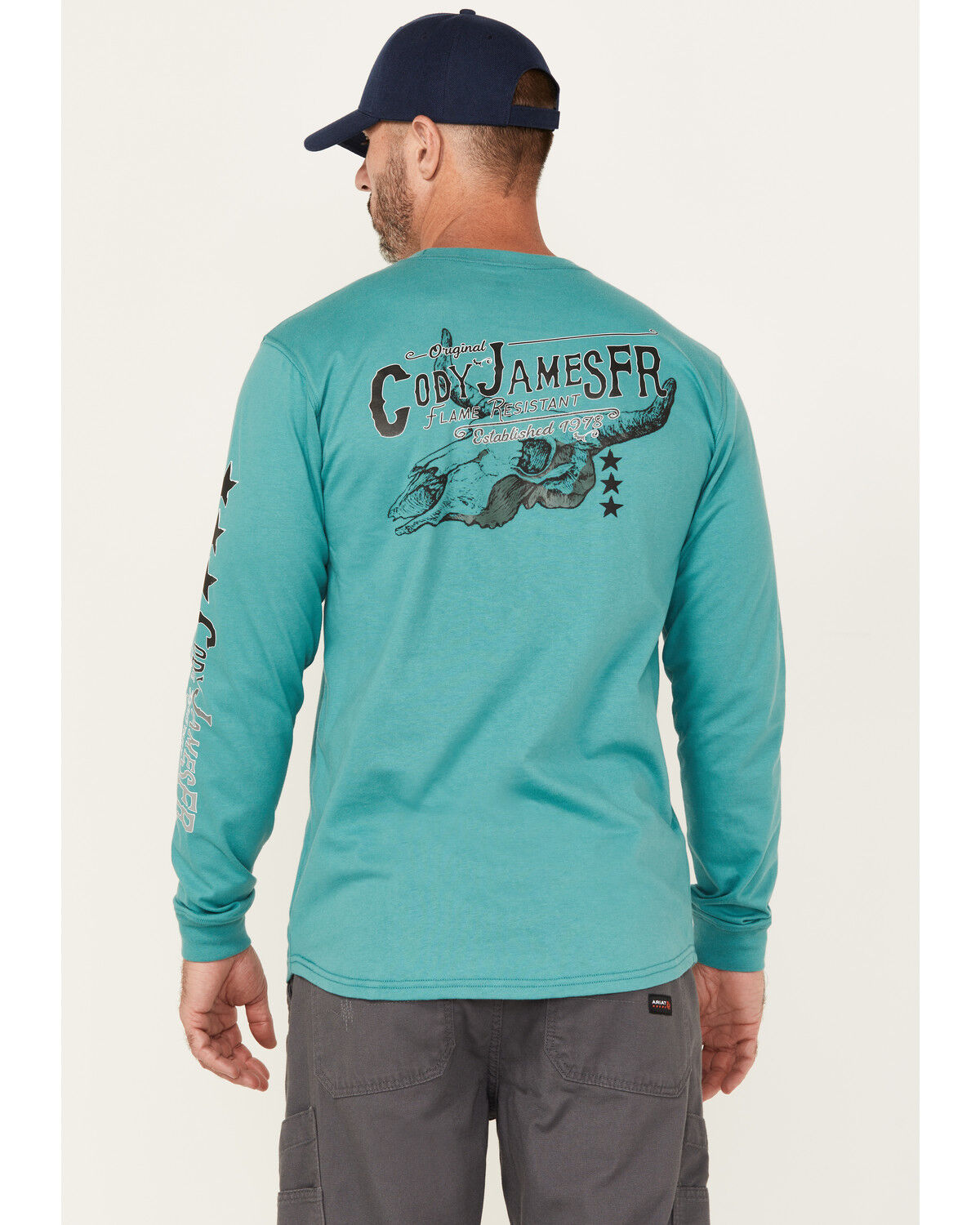 Image #1 - Cody James Men's FR Authentic Long Sleeve Graphic Work T-Shirt, Green, hi-res