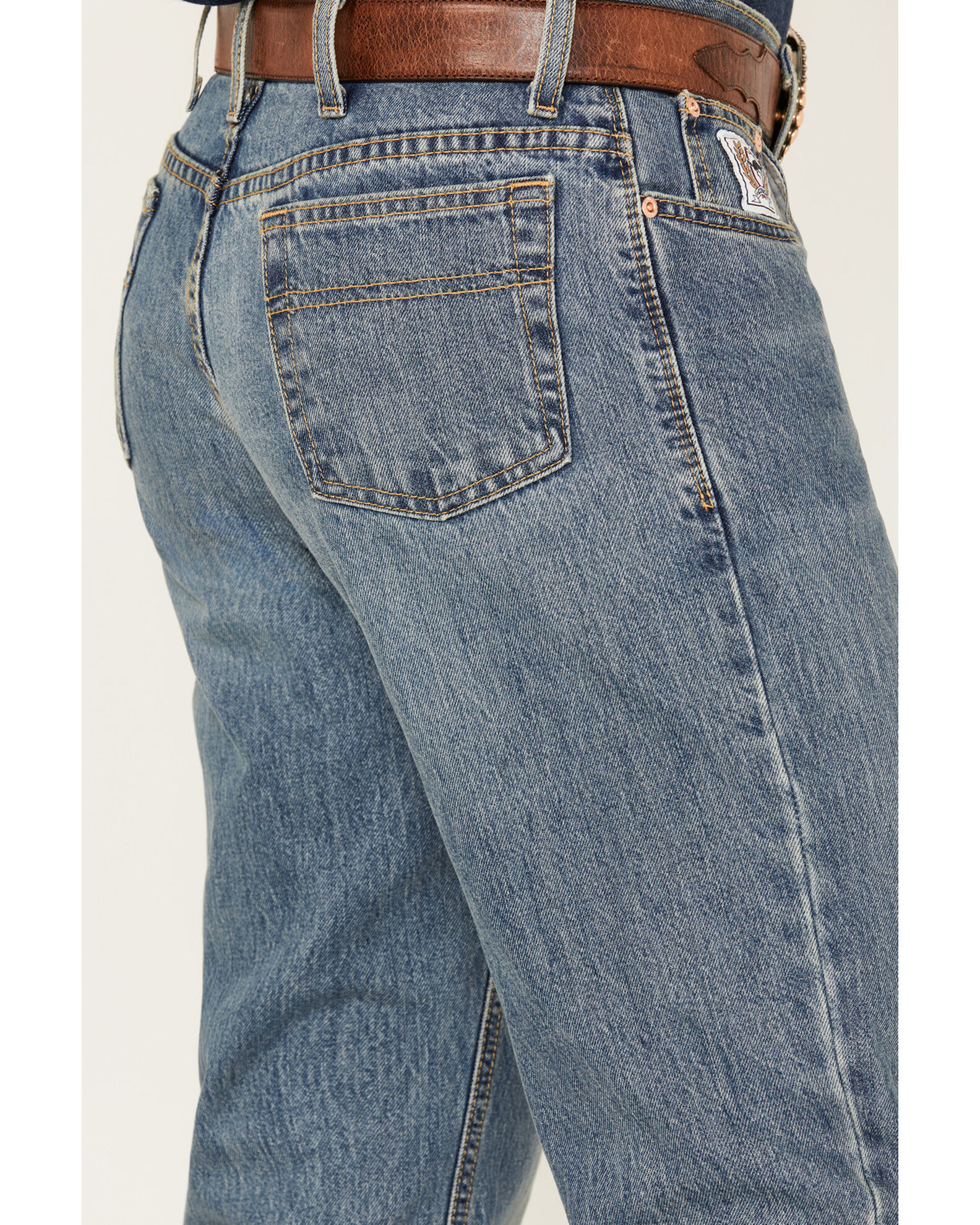 Image #4 - Cinch Men's White Label Relaxed Fit Medium Stonewash Denim Jeans, Blue, hi-res