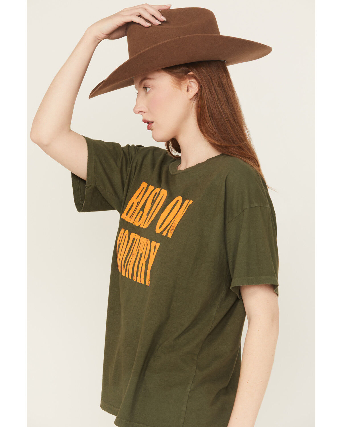Image #2 - Day Dreamer Women's Raised On Country Short Sleeve Graphic Tee, Green, hi-res