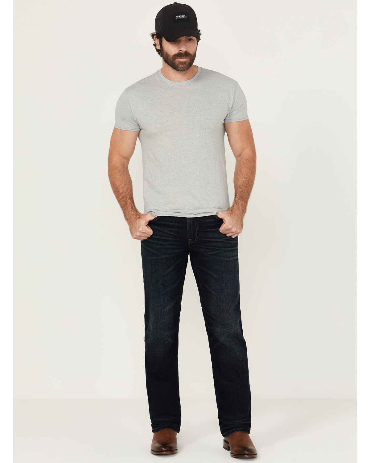 Image #1 - Brothers and Sons Men's Cochise Dark Wash Slim Straight Stretch Denim Jeans, Dark Wash, hi-res