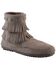 Image #1 - Minnetonka Double Fringe Side Zip Moccasin, Grey, hi-res