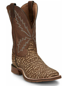 Tony Lama Men's Bowie Brown Western Boots - Wide Square Toe, Brown, hi-res