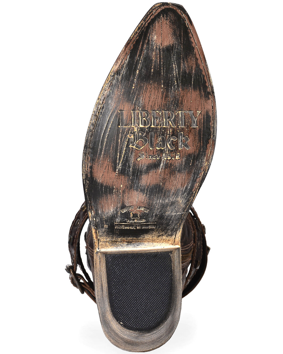Image #5 - Liberty Black Women's Volcano Brass Studded Harness Booties - Round Toe, , hi-res