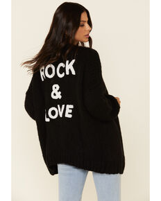 Elan Women's Rock & Love Cardi Sweater , Black, hi-res