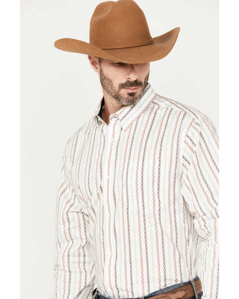 Image #2 - RANK 45® Men's Stormy Southwestern Striped Print Long Sleeve Button-Down Stretch Western Shirt , Gold, hi-res