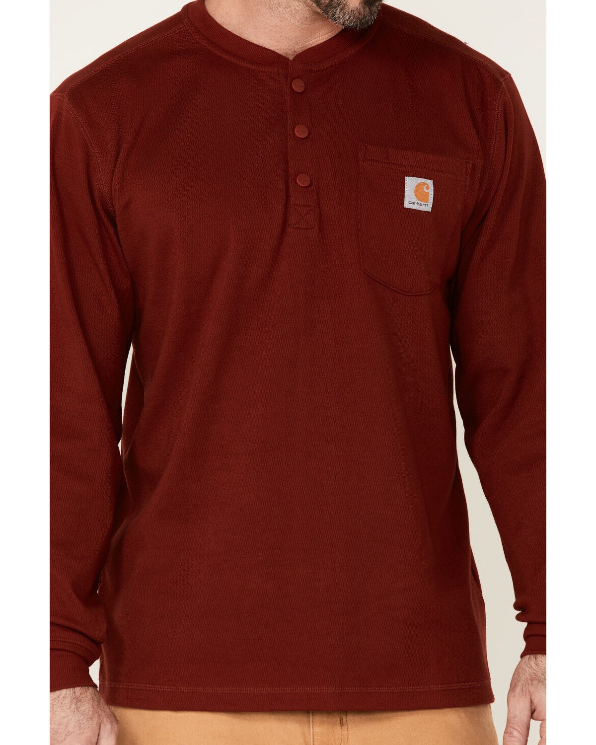 Long Sleeve Pocket Henley Shirt 