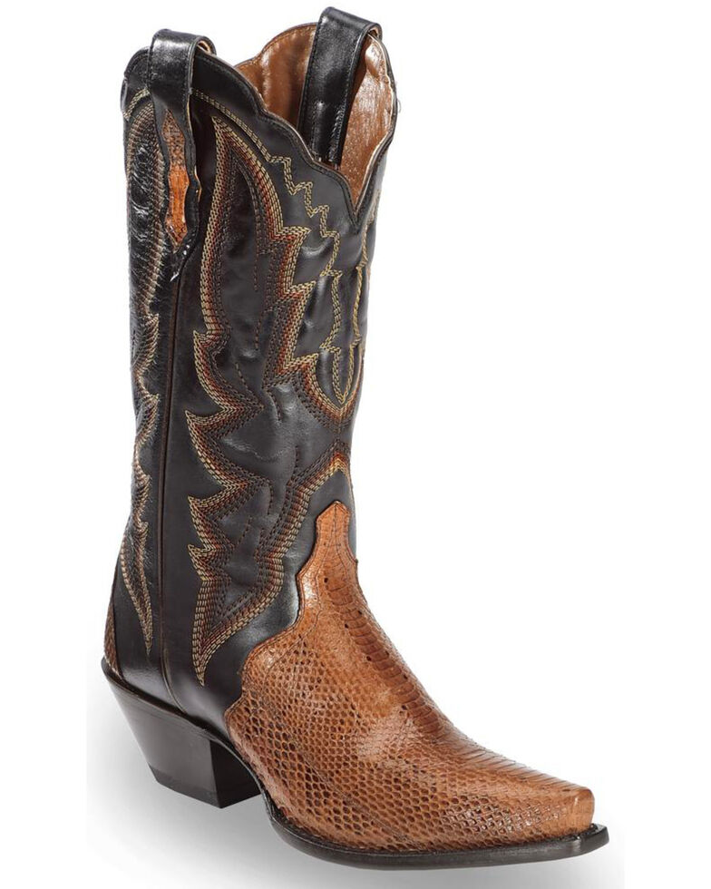 Dan Post Women's Cognac Water Snake Triad Cowgirl Boots - Snip Toe, Cognac, hi-res