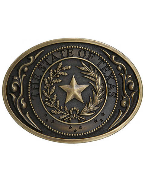 Cody James Men's The State Of Texas Seal Buckle, Bronze, hi-res