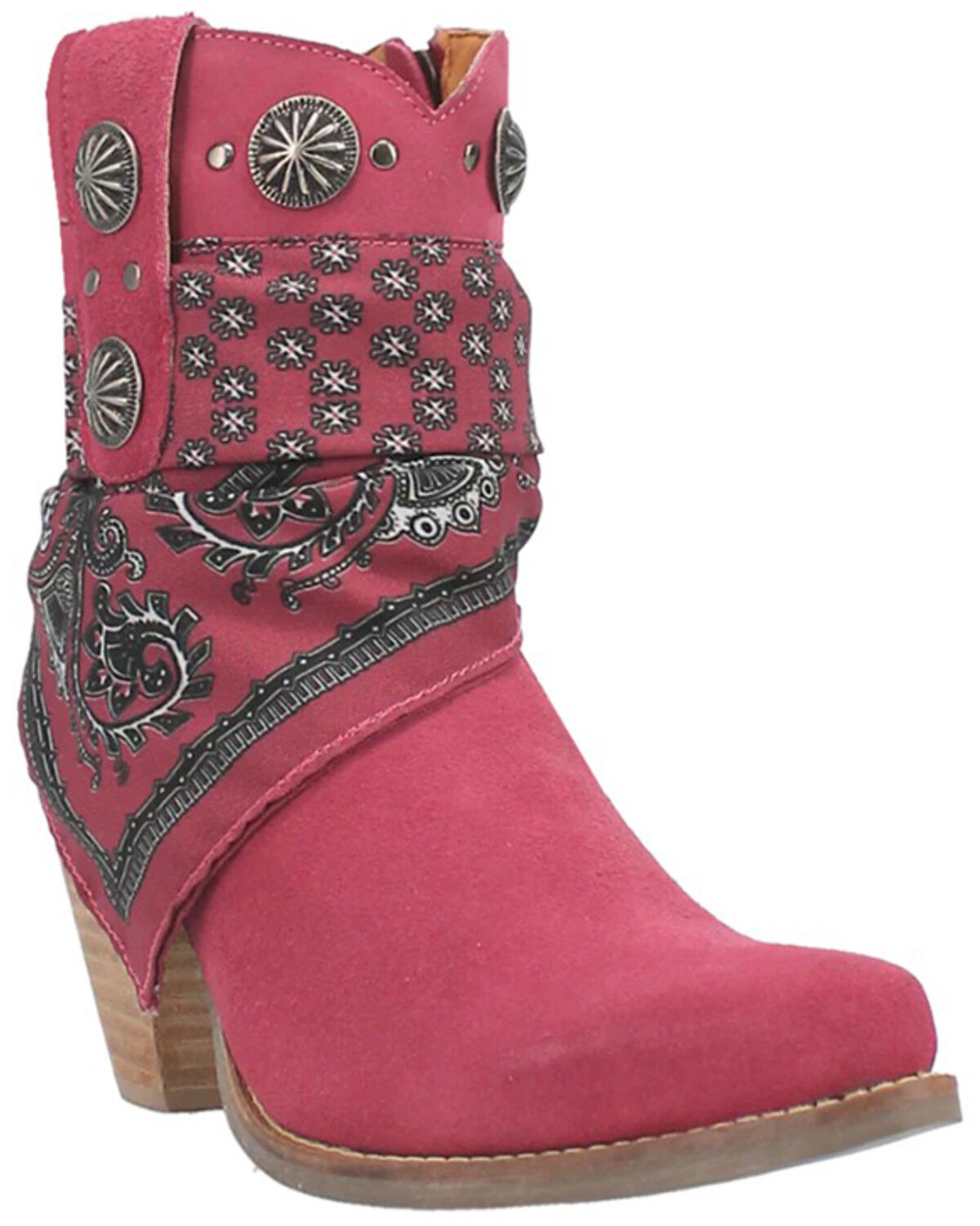Image #1 - Dingo Women's Suede Bandida Western Booties - Round Toe, Bright Purple, hi-res