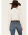 Image #4 - RANK 45® Women's Print Long Sleeve Stretch Snap Riding Shirt, Ivory, hi-res