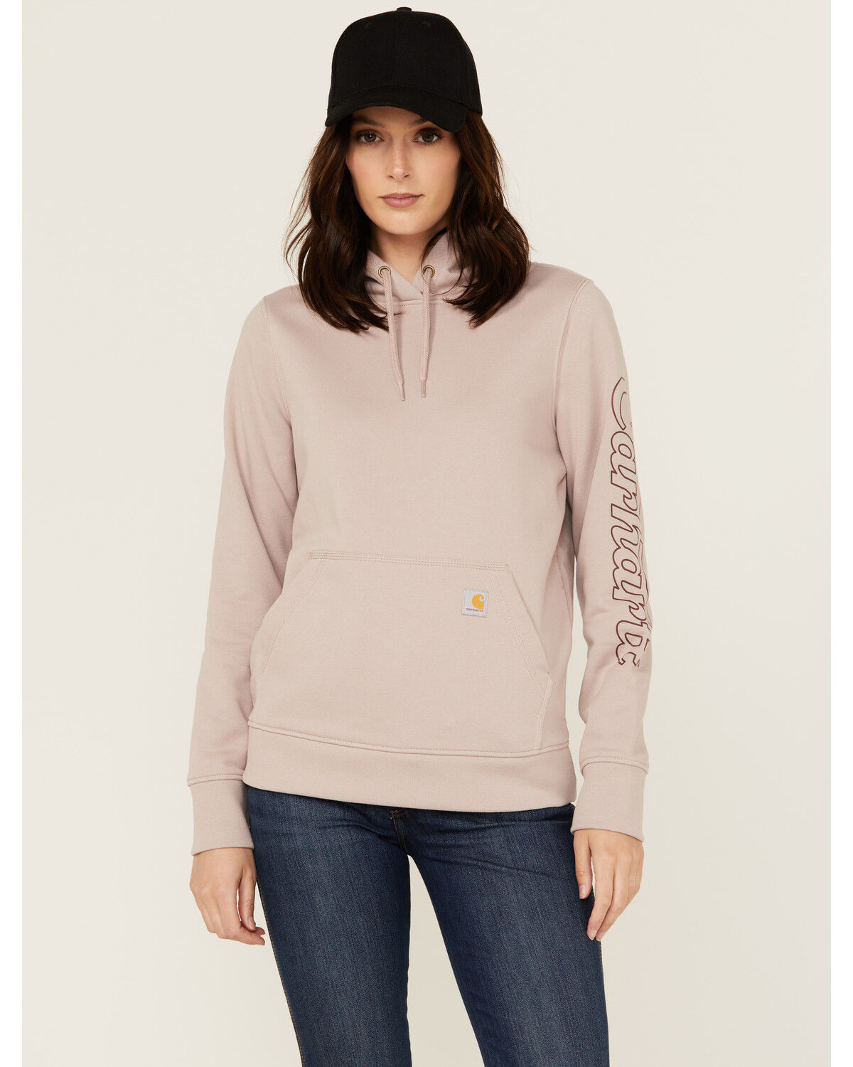 Image #1 - Carhartt Women's Rain Defender® Relaxed Fit Midweight Hooded Sweatshirt, Mauve, hi-res