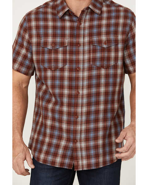 Image #3 - Brothers and Sons Men's Plaid Casual Woven Short Sleeve Button-Down Western Shirt , Red, hi-res
