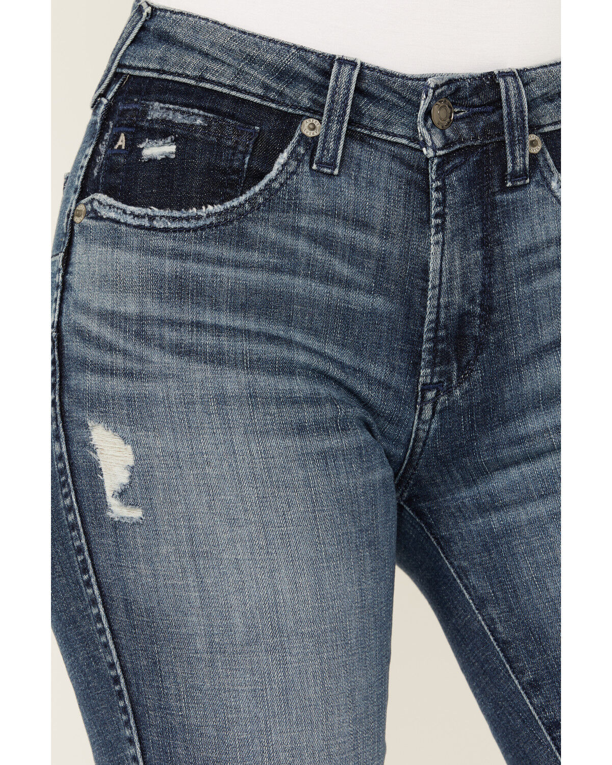 Image #2 - Ariat Women's Medium Wash High Rise Thea Flare Jeans, Medium Wash, hi-res