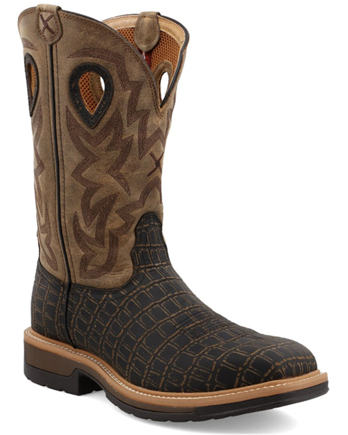 Image #1 - Twisted X Men's Lite Western Work Boots - Alloy Toe, Black, hi-res
