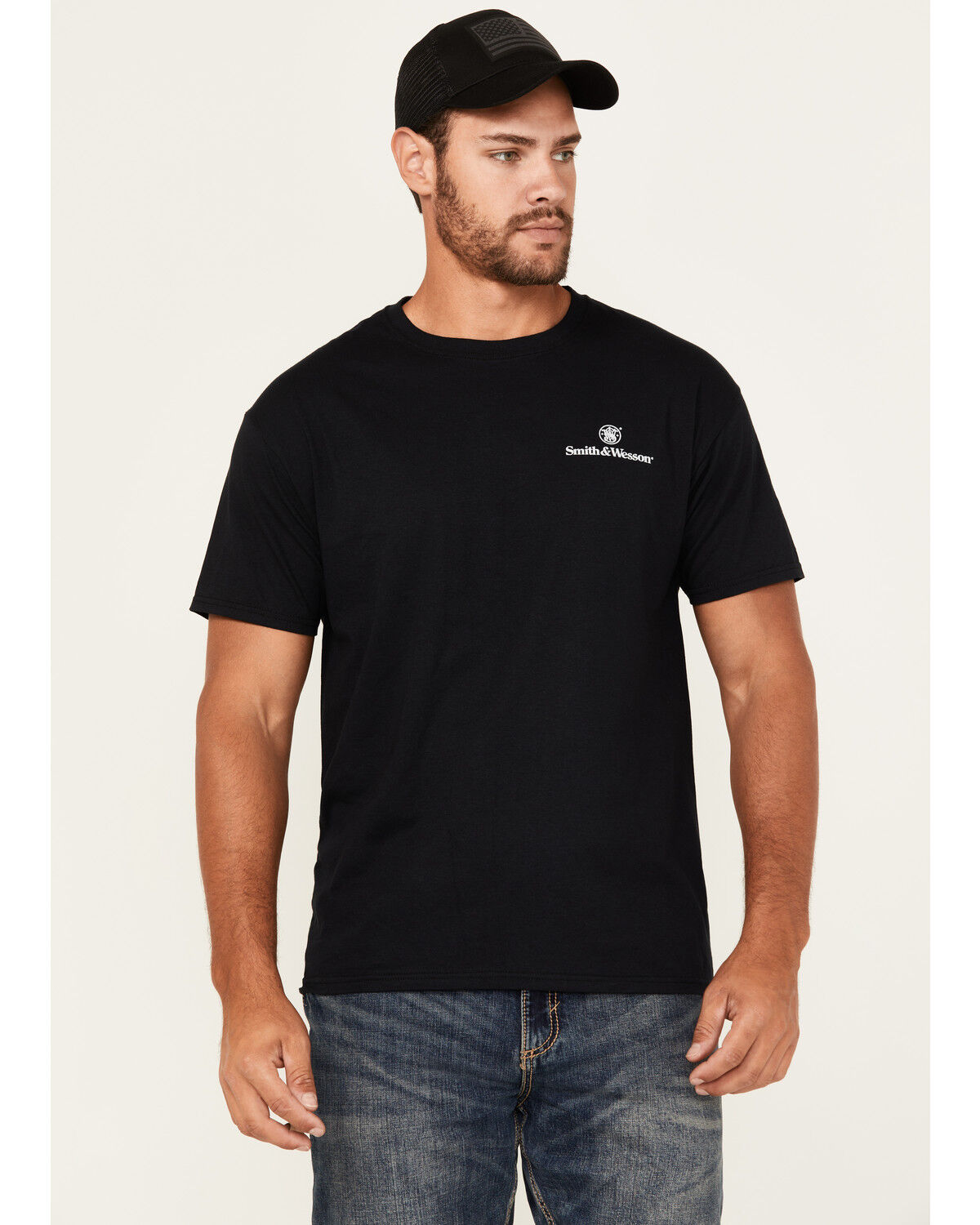 Image #2 - Smith & Wesson Men's Eagle Spade Playing Card Short Sleeve Graphic T-Shirt, Black, hi-res