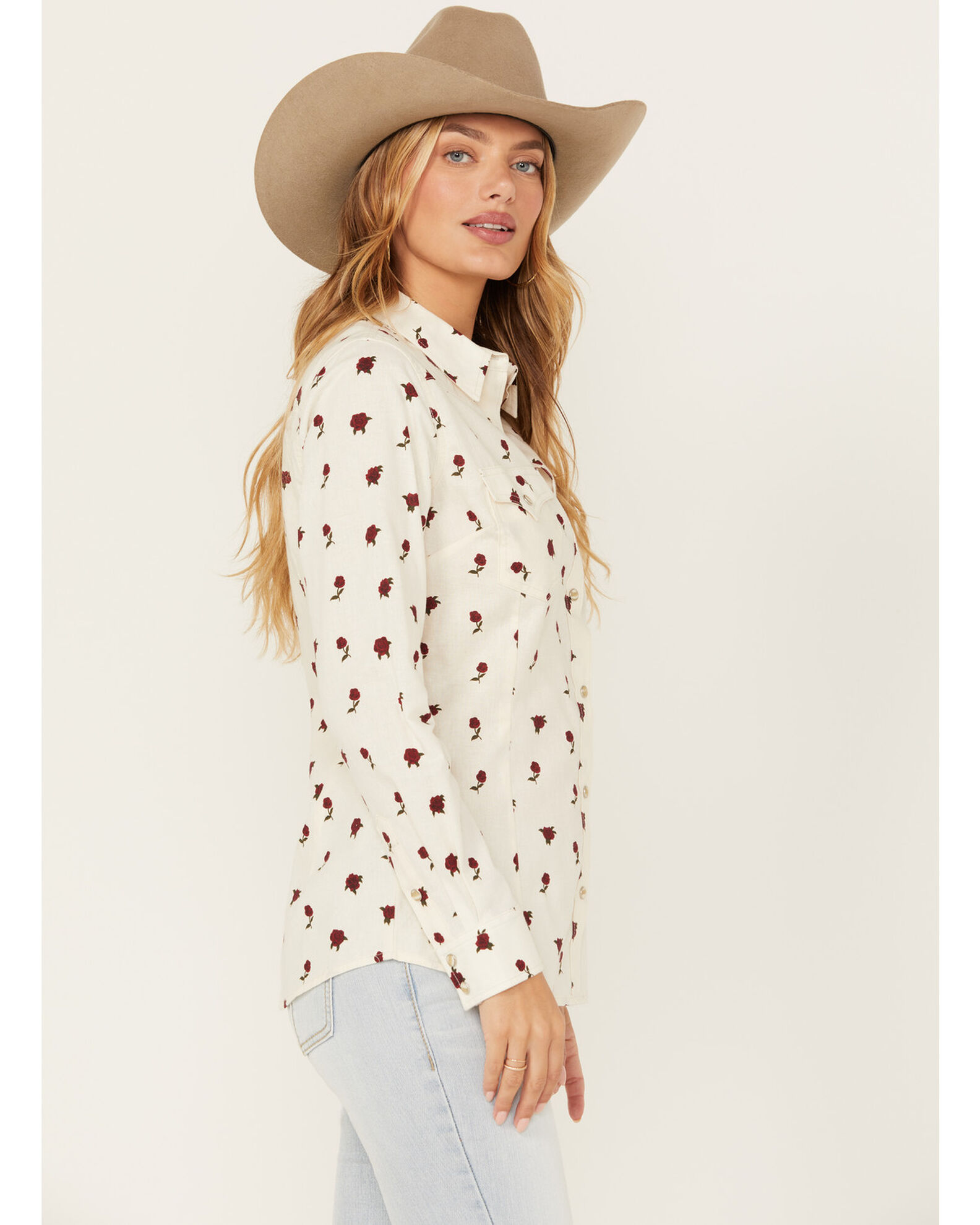 Wrangler Retro Women s Boot Barn Exclusive Rose Print Long Sleeve Western Flannel Shirt Country Outfitter
