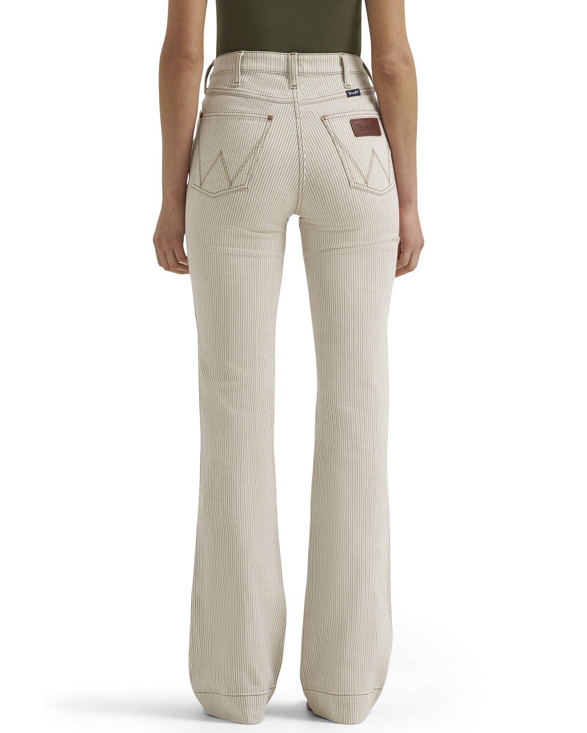 Image #2 - Wrangler Women's Ryann High Rise Bailey Trouser Denim Jeans, Cream, hi-res