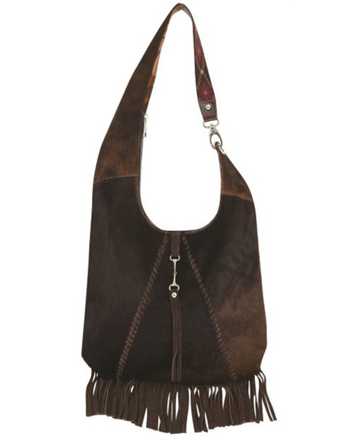 Red Dirt Hat Women's Fringe Hobo Bag, Dark Brown, hi-res