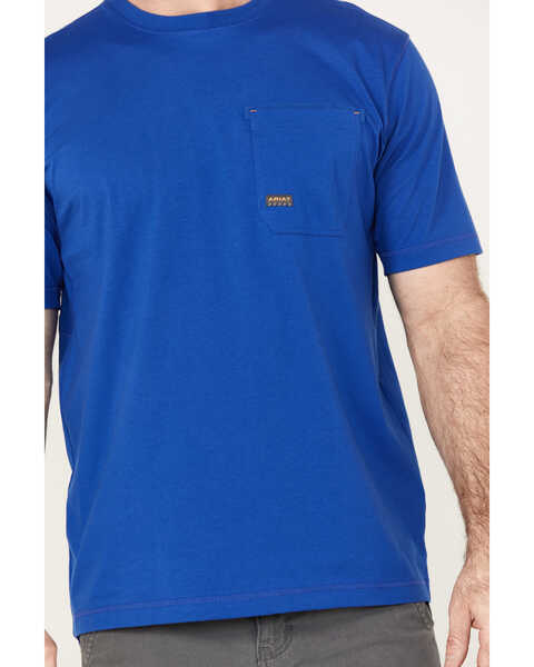 Image #3 - Ariat Men's Rebar Workman Born For This Short Sleeve T-Shirt, Royal Blue, hi-res