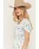 Image #2 - Wild Moss Women's Floral Print Short Sleeve High-Low Dress, Ivory, hi-res