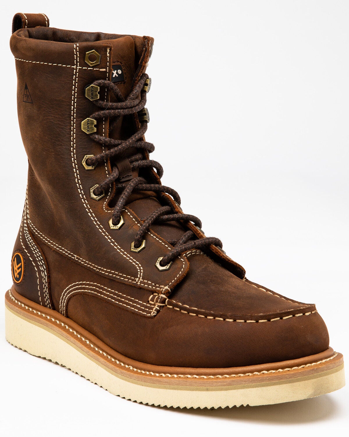 Hawx Men's 8" Grade Work Boots - Soft Toe, Brown, hi-res