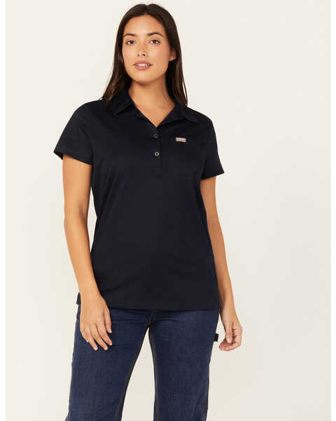 Ariat Women's Rebar Foreman Short Sleeve Polo Shirt , Navy, hi-res