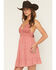 Image #2 - A.T.A.P Women's Crochet Embroidered Sleeveless Mini Dress, Pink, hi-res