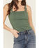 Image #3 - Rock & Roll Denim Women's Square Neck Buckle Tank, Dark Green, hi-res