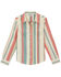Image #1 - Wrangler Girls' Striped Print Long Sleeve Snap Western Shirt, Coral, hi-res