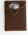 Image #1 - Cody James Men's Boot Stitch Longhorn Tri-Fold Leather Wallet, Tan, hi-res