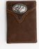 Cody James Men's Boot Stitch Longhorn Tri-Fold Leather Wallet , Tan, hi-res