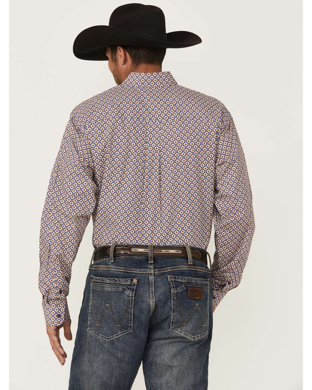 Image #4 - Cinch Men's Floral Geo Print Long Sleeve Button-Down Western Shirt, Purple, hi-res