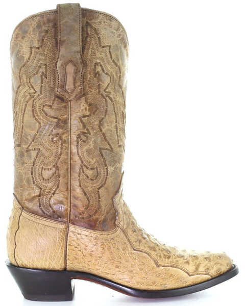 Image #2 - Corral Men's Ostrich Embroidery Western Boots - Round Toe, Ivory, hi-res
